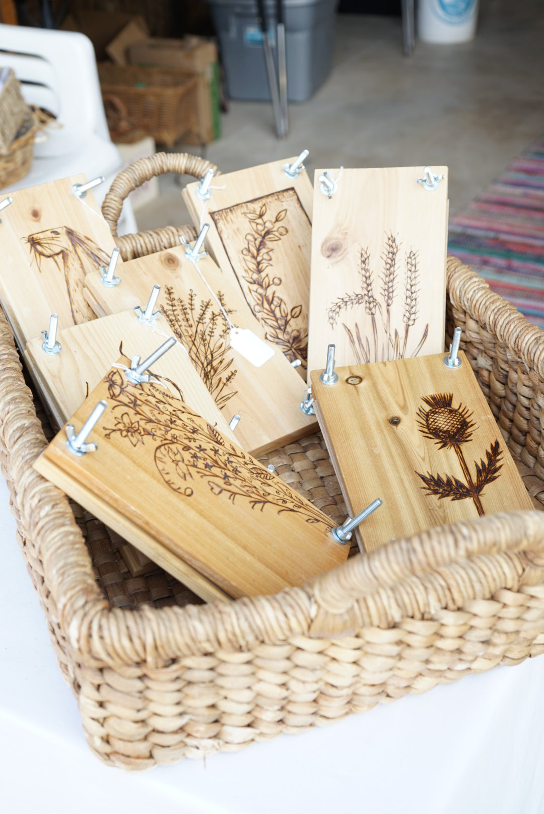 Handmade Wood-Burned Flower Press