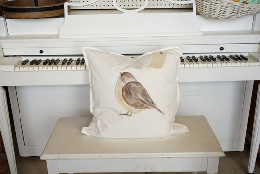 Downfill Handpainted Bird Pillow