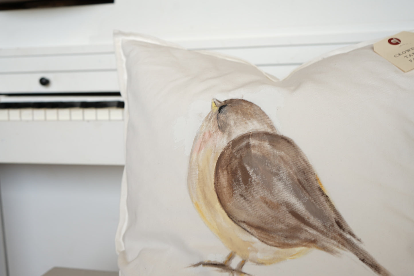 Downfill Handpainted Bird Pillow