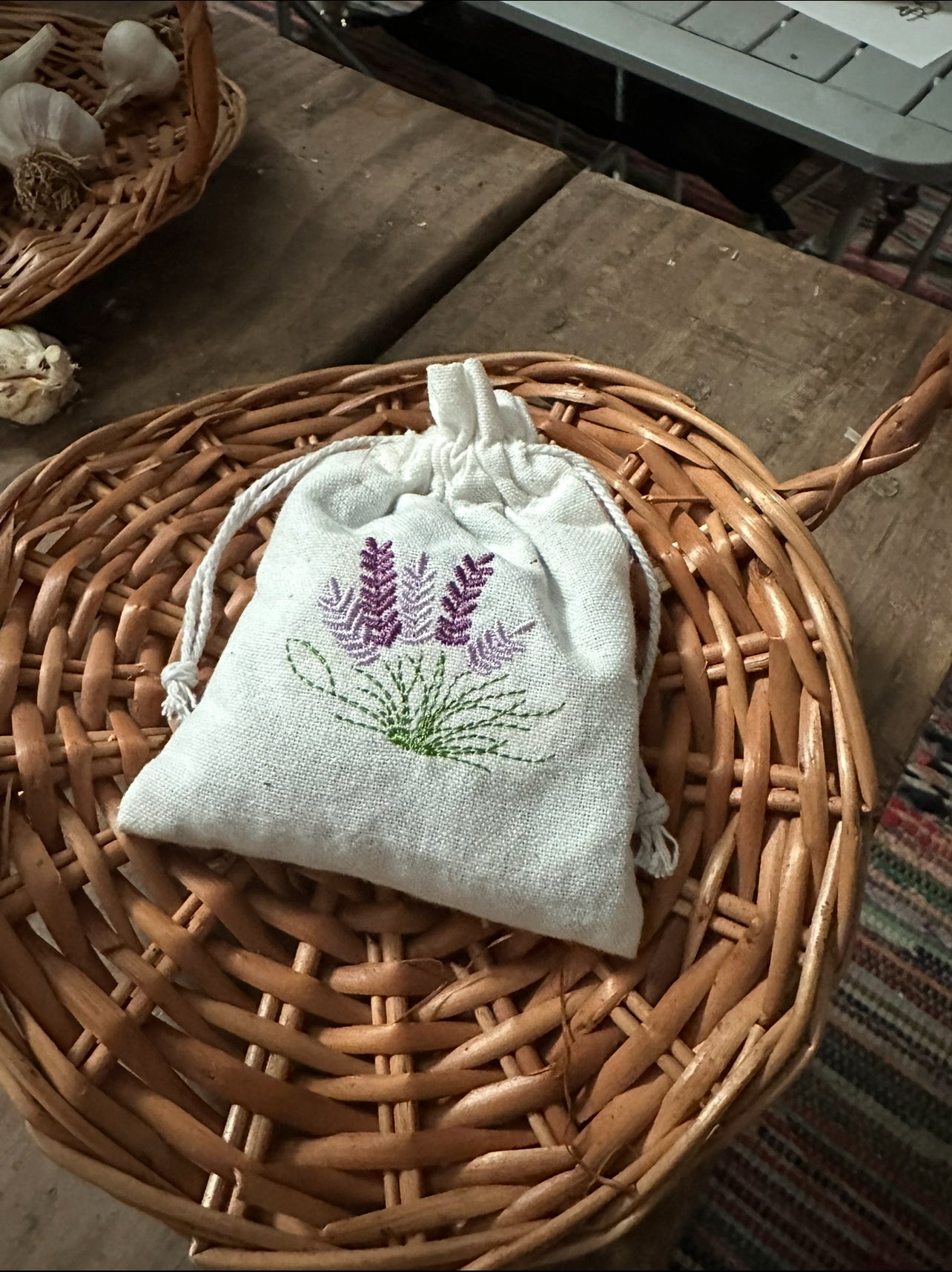 Embroidered Lavender Sachet