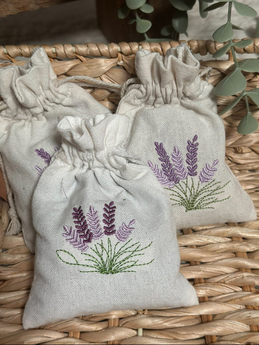 Embroidered Lavender Sachet